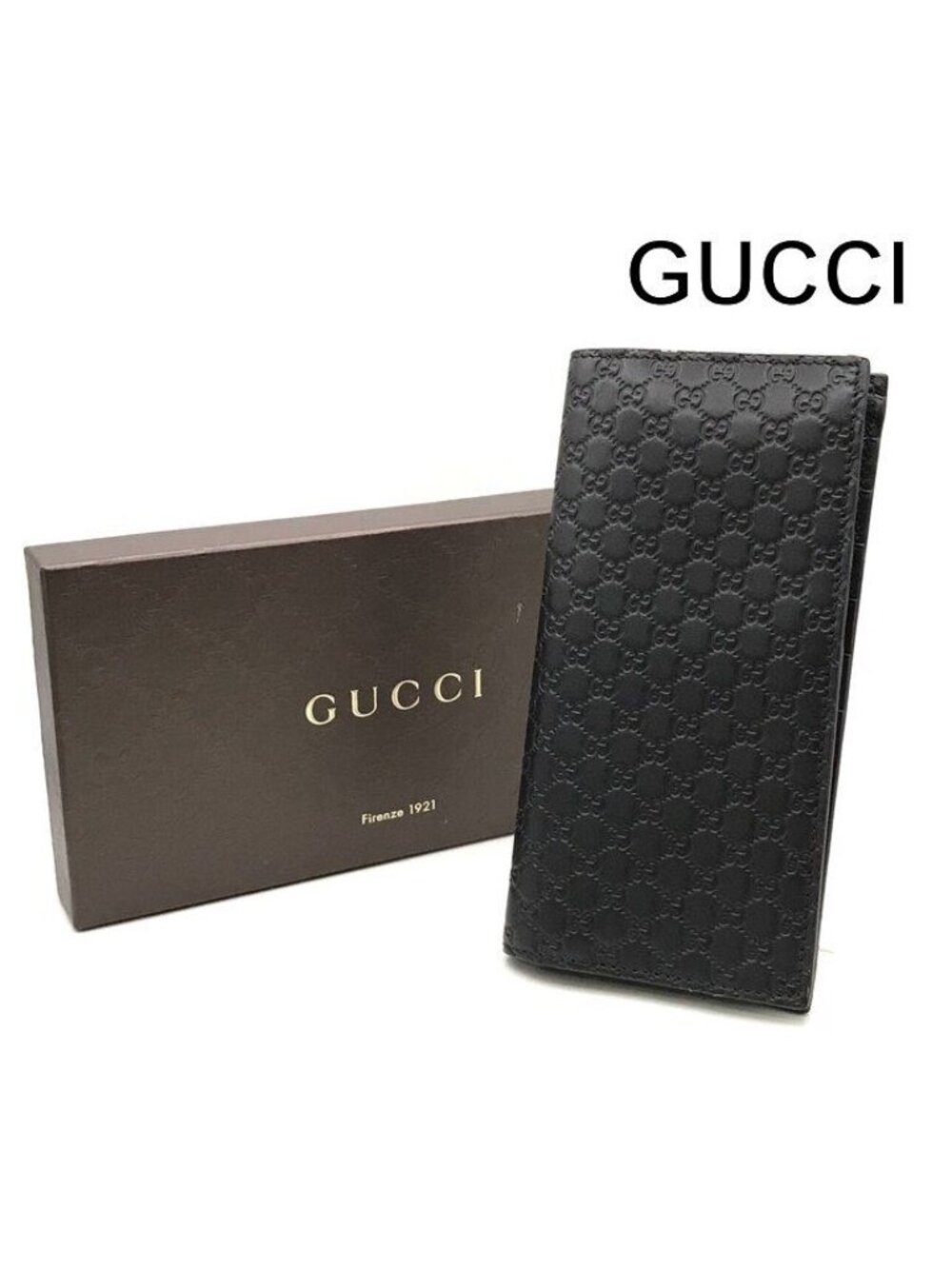 Gucci Micro Guccissima Wallet Bifold Leather Black